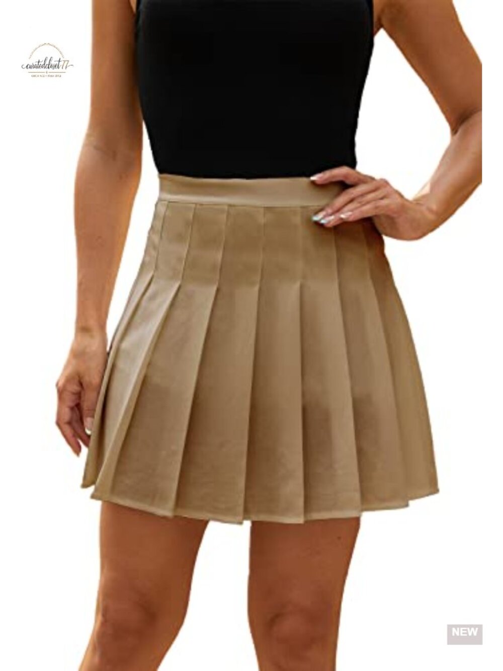 Pleated Tennis Skirt Mini High Waist Stretchy Lined Shorts